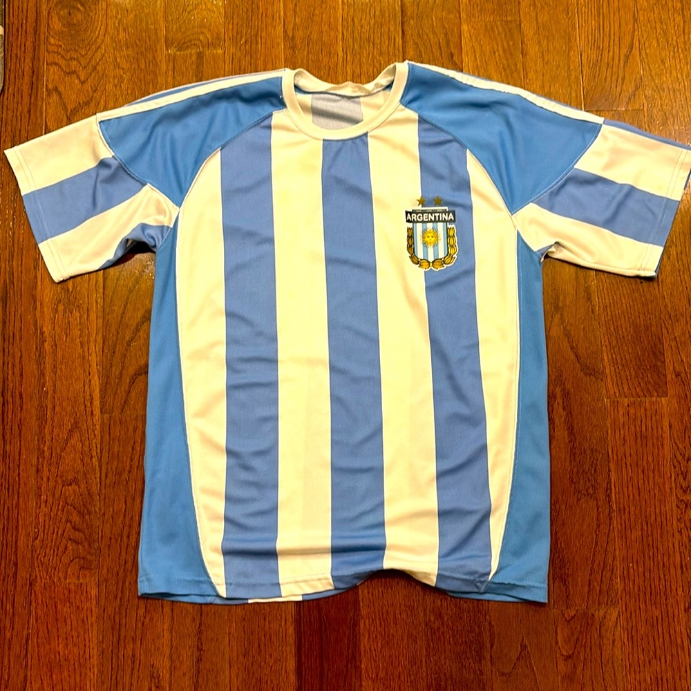 Argentina National Team Soccer Jersey Futbol Athletic Team Shirt Unisex Size L